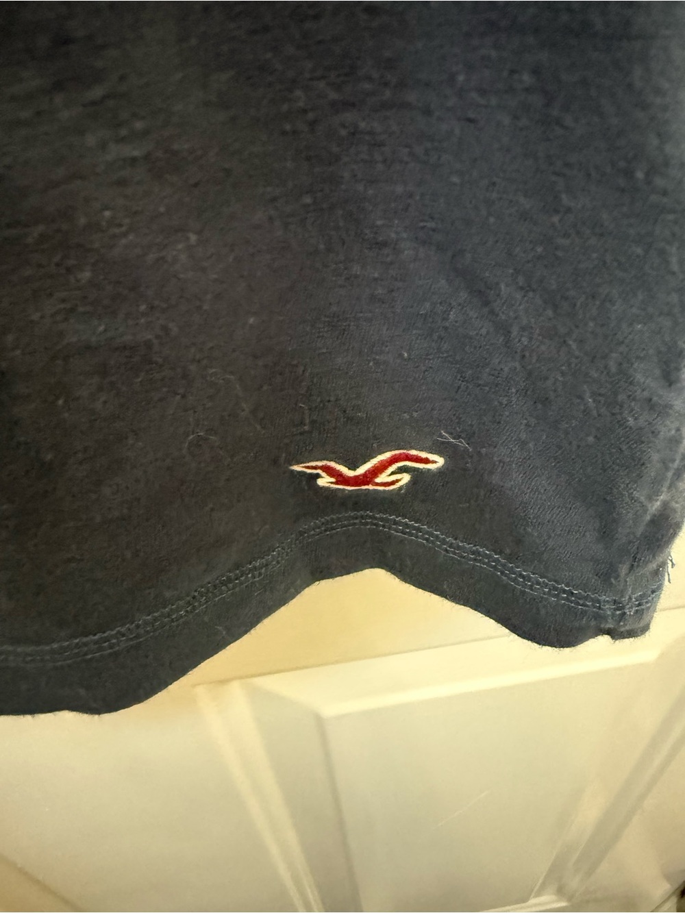 Hollister Navy Blue Bow V Neck T Shirt Size M Y2K Coquette Girl - Picture 4 of 6